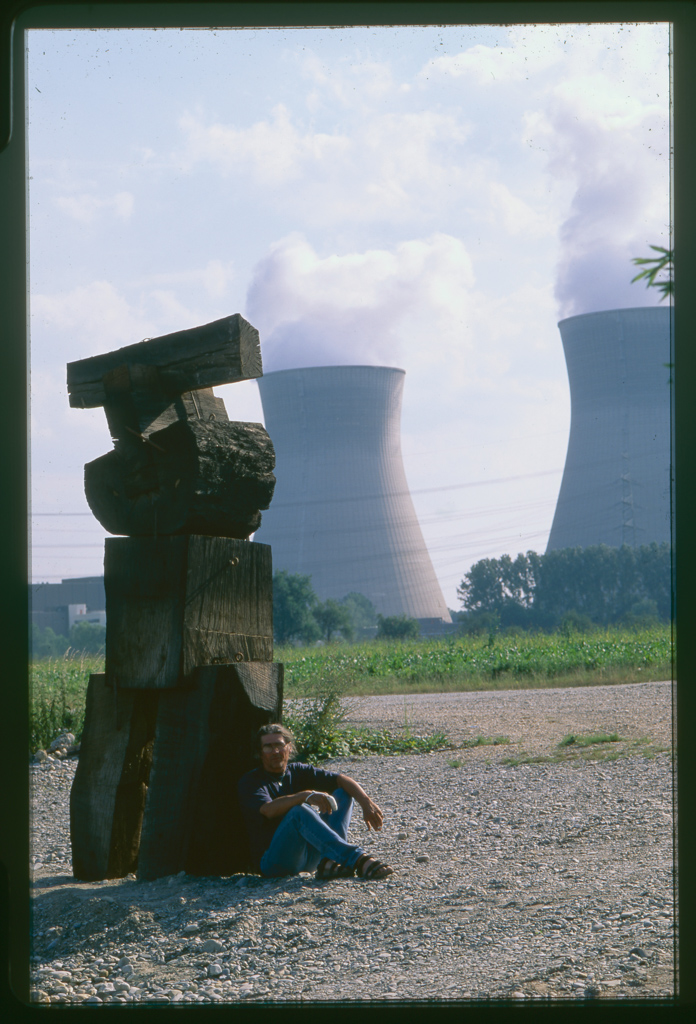 Kecskeméti sándor szobor monument gundremmingen 1987. fa 310 x 100 x 95 cm